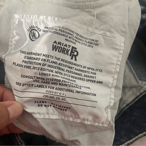 Ariat Work FR (Fire Resistant)Mid Rise Boot Jeans Mens 27L Dark Denim CAT2 2112 - Picture 12 of 14